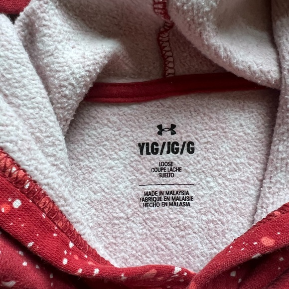 Under Armour Red Hooded Sweatshirt Youth Boys Large - Picture 3 of 4